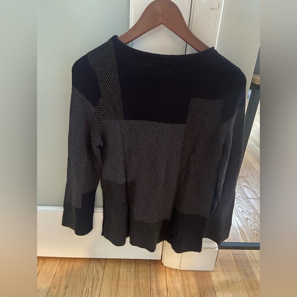 EILEEN FISHER Pullover Pull Top Tencel Silk Black S Small NEW NWOT - Picture 2 of 2